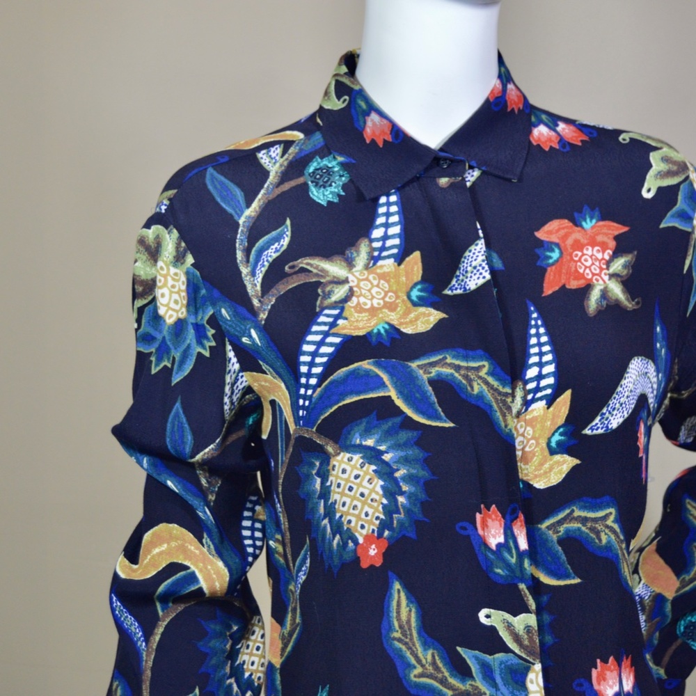 Maje Navy Rimbaud Baroque Print Blouse – Size S – NWT - Picture 6 of 14